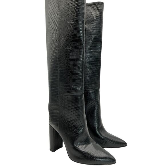 Toral Tall Black Leather Boot Size 10 US / 40 EU - Picture 2 of 6